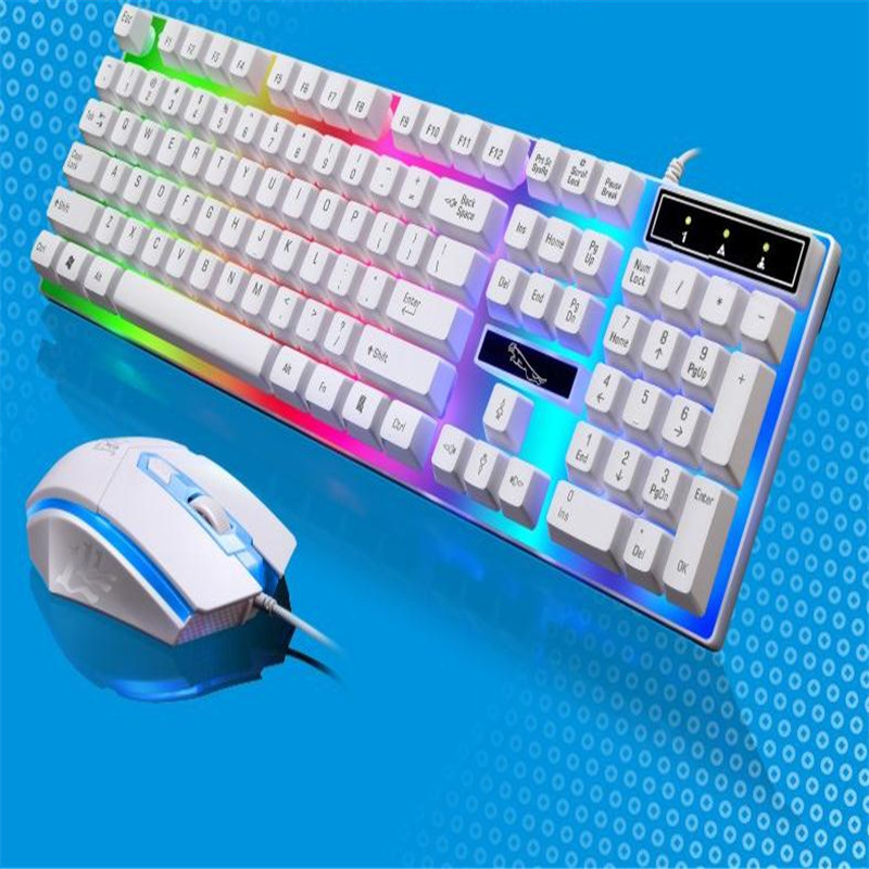 Maitre New Mechanical Switch Colorful LED Back Light Wired Gamer Mechanical Gaming Keyboard And Mouse Teclado y raton