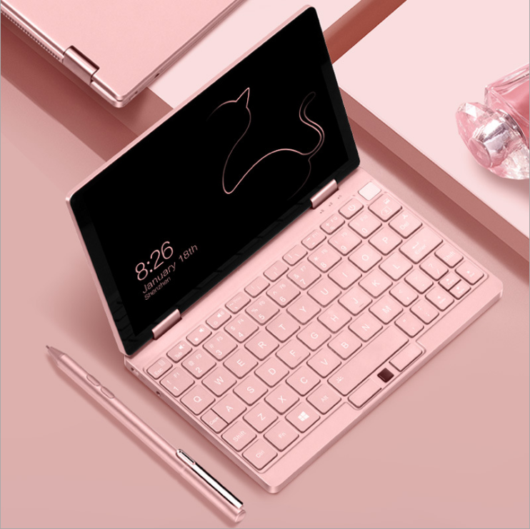 Foldable 8GB+256GB 8.4inch 2560*1600pix Laptop CoRE i3-10110Y CPU Pink Laptop For Female Business Computer Win10