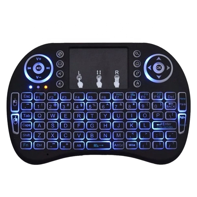 2021 i8 Mini Wireless Keyboard 7color backlit  2.4ghz Stick 3 colors Air Mouse with Touch Pad Remote Control Android TV