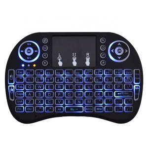 2021 i8 Mini Wireless Keyboard 7color backlit  2.4ghz Stick 3 colors Air Mouse with Touch Pad Remote Control Android TV