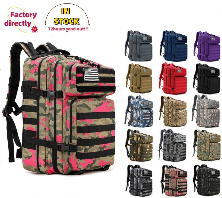 Customized Waterproof Tactical Backpack 45L Tactical Travel Fitness Backpack Multicolor Hiking Camping Backpacks