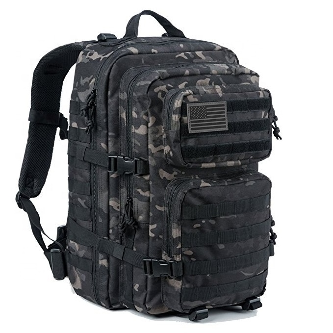 Low MOQ 900D oxford  tactical backpack 45L Molle pouch assault pack camping tactical backpack  bag OEM hiking backpack