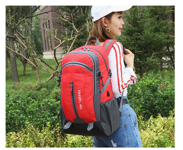 New fashion 40L Mountainning Backpack Waterproof Hiking Unisex Backpacks Large Capacity Leisure Travel Backpack With USB