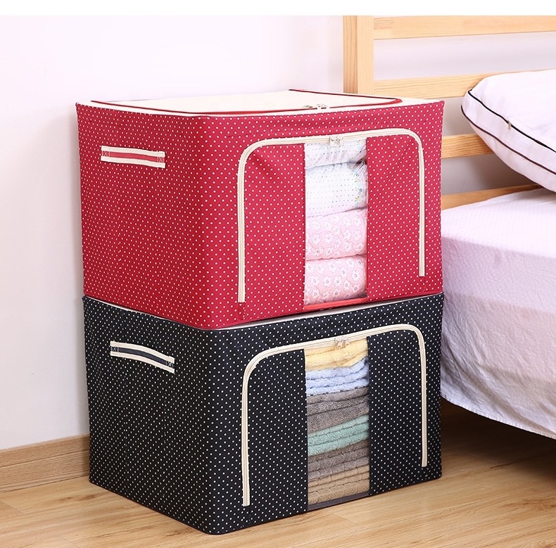 Hot Sale Fabric Storage Bag Cotton Linen Factory Large Collapsible Foldable Fabric Storage Bins Boxes For Clothes Toy Organizer