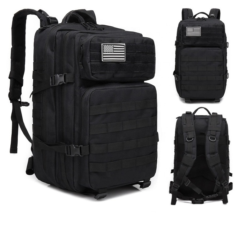 Low MOQ 900D oxford  tactical backpack 45L Molle pouch assault pack camping tactical backpack  bag OEM hiking backpack