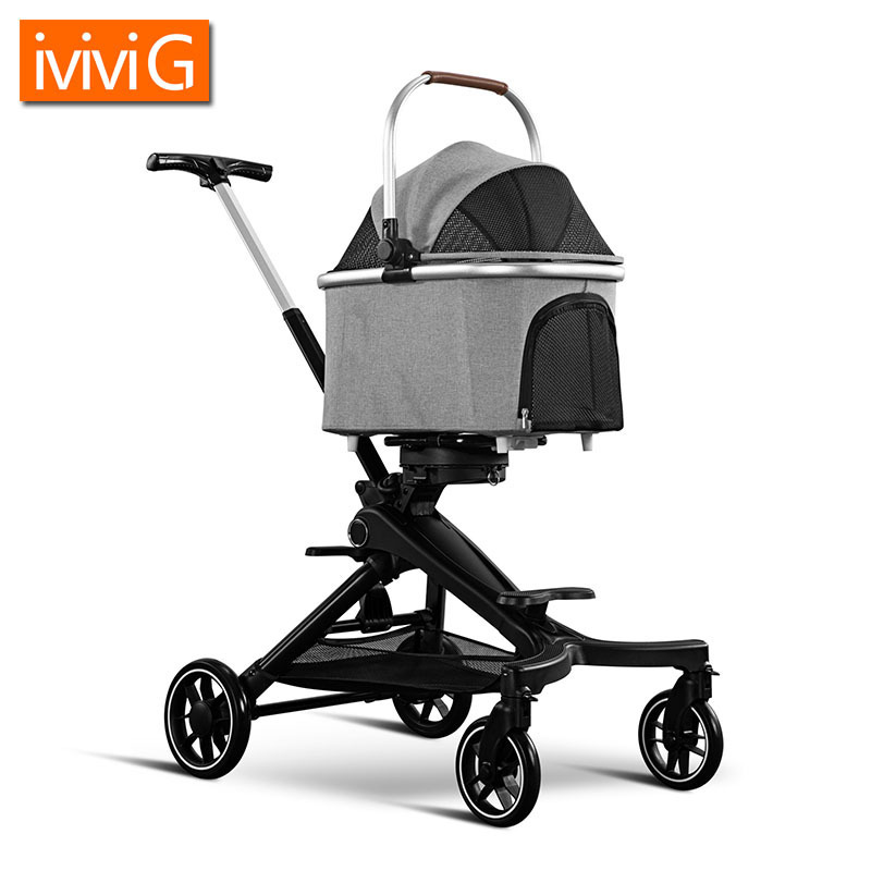 U801 Luxury Folding Pet Stroller For outdoor Dog Strollers Pet Trolley For Pet Stroller Carrier Travel With 4 Wheels