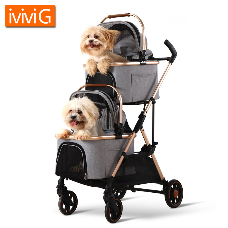 M302T Luxury Folding Pet Stroller For outdoor Dog Strollers Pet Trolley For Pet Stroller Carrier Travel With Large Wheels