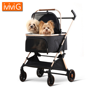 M303 PU Leather Handle Bar Other Pet Carriers & Travel Products Light Weight Pet Stroller