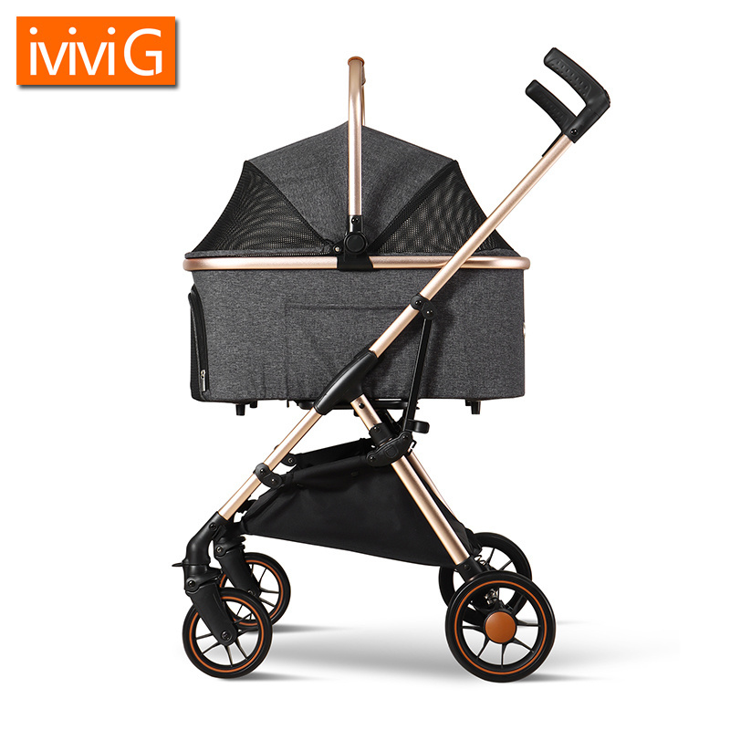 M303 PU Leather Handle Bar Other Pet Carriers & Travel Products Light Weight Pet Stroller