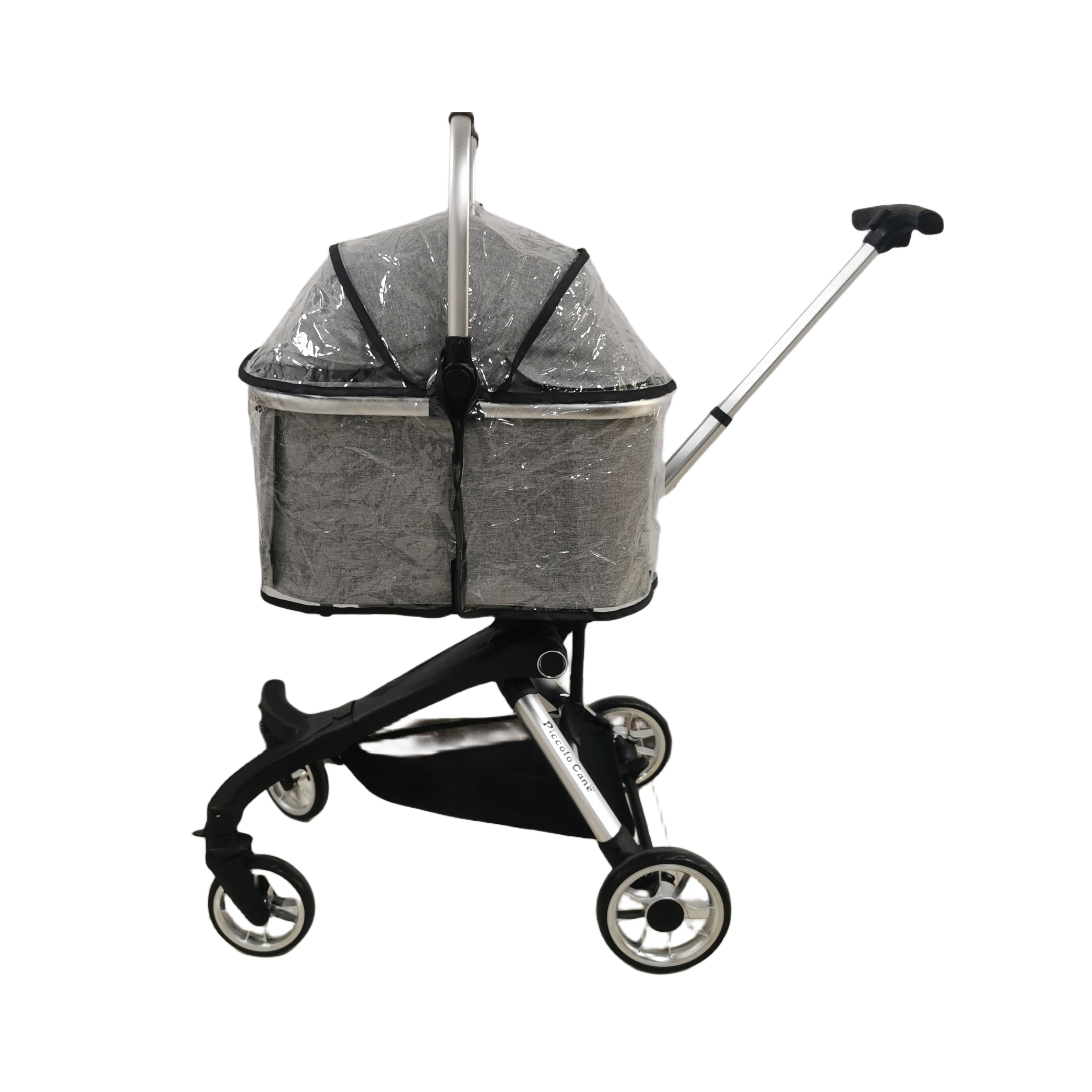 U801T Luxury Aviation Aluminum Folding Detachable Double Pet Trolley with waterproof rain cover for Twin Dogs Pet Strollers