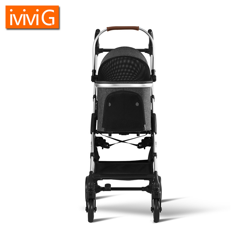 M301Pet Jogger Stroller Easy Walk Folding Travel Carrier Stroller for Small Cat Dogs 4 Wheels Pet Carrier Stroller