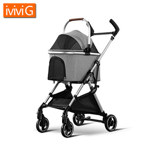 M301Pet Jogger Stroller Easy Walk Folding Travel Carrier Stroller for Small Cat Dogs 4 Wheels Pet Carrier Stroller