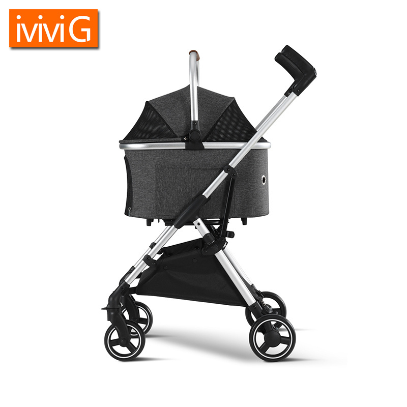 M301Pet Jogger Stroller Easy Walk Folding Travel Carrier Stroller for Small Cat Dogs 4 Wheels Pet Carrier Stroller