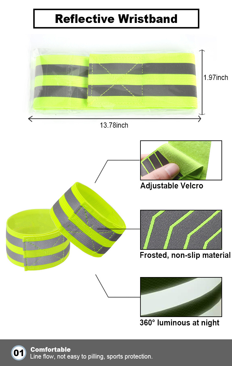 Factory Warning Armband Outdoor Safety Bicycle Pants Hand Leg Sport Reflective Tape Strap For Night Jogging Walking Biking Cycli