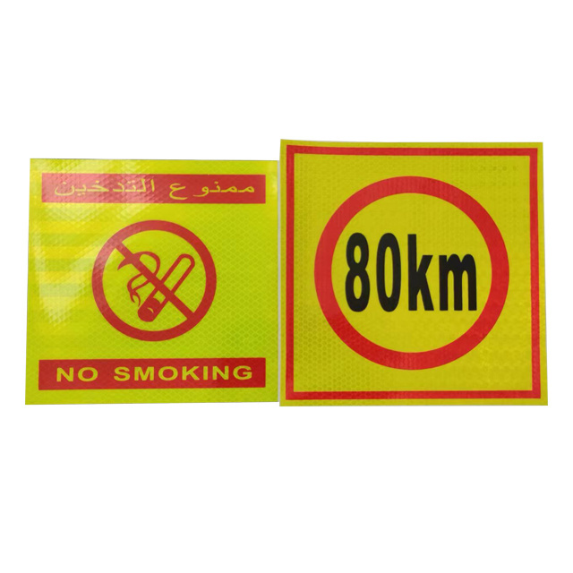 MANCAI 20cmx20cm Danger Sign Stickers Reflective Middle East Truck Reflective Sticker Honeycomb