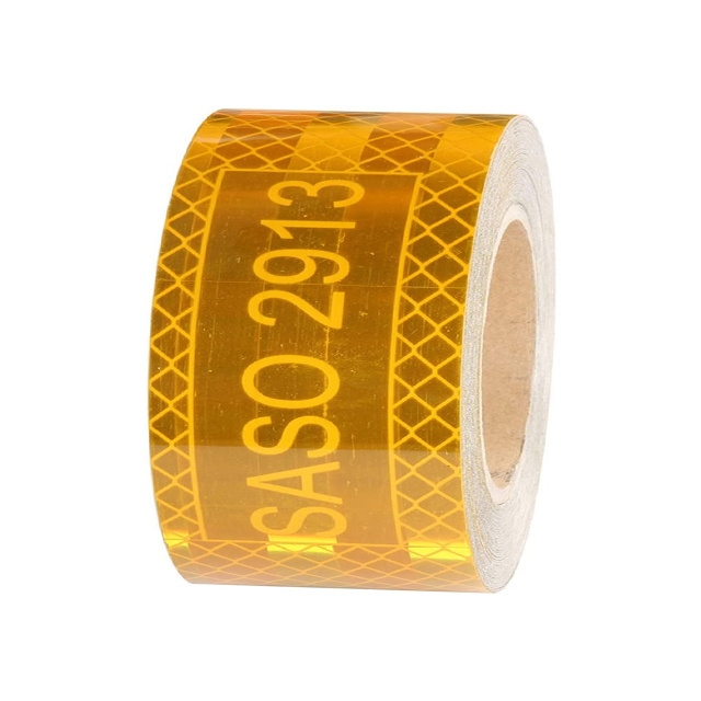 High Visibility 25M 50M Yellow Red White Saso2913 Conspicuity Marking Tape For Saudi Market Dm Saso 2913 Reflective Tape