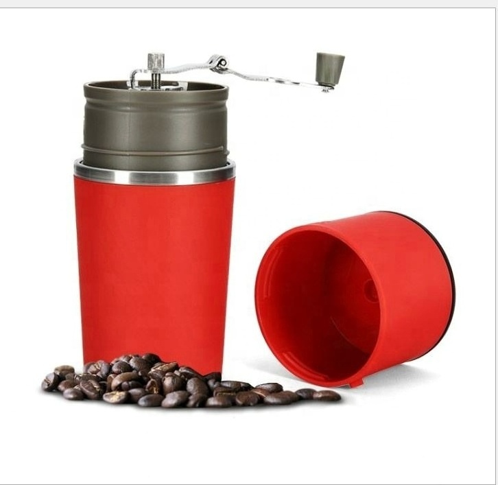 Barista Maker Tools Camping Outdoor Portable Hand Mill All in one Bottle Coffee Tea maker Coffee Grinder with Coffee filter Cup