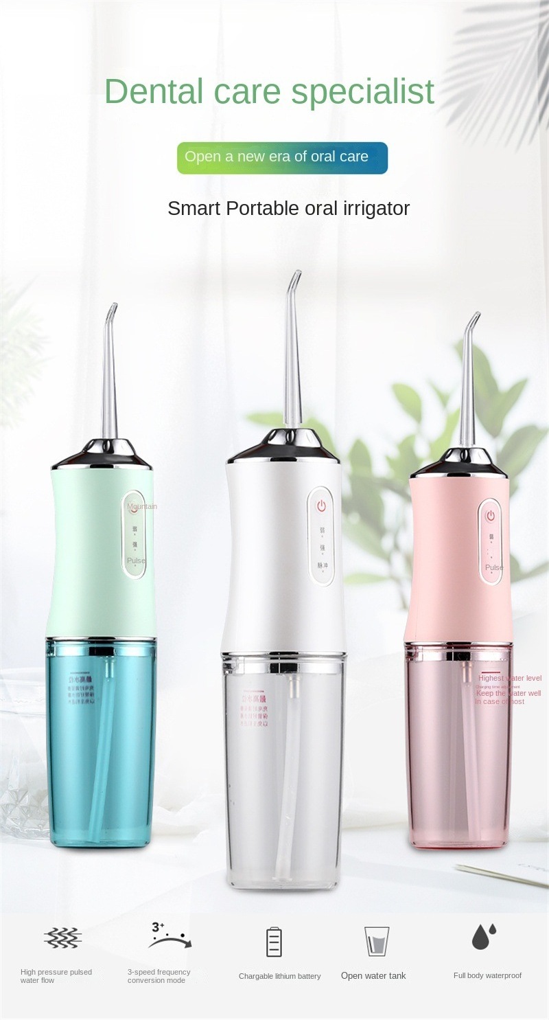 Smart Electric Dental Irrigator Oral Mini Cordless Flossing Teeth Cleaner Portable Waterproof Travel Water Flosser