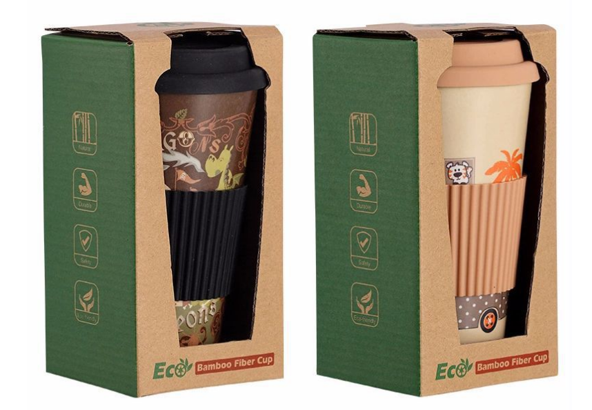 Wholesale promotional eco reusable 100% natural fiber fibre custom personalized keep thermo coffee bamboo cup travel coffee mug