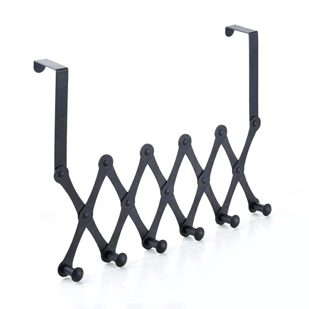 X Shape Folding Expandable Hanger Wall-mounted Hook Mount Retractable Clothes Shelf Storage Rack