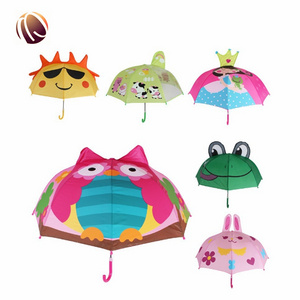 Popular Sale Cute Cat Fox Princess Design Children Straight Manual Character Personalize Child 3D Kid Cartoon Umbrella