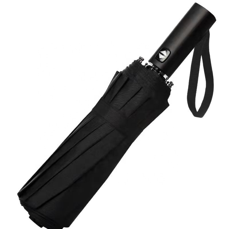 big umbrella 12K ribs windproof higher quality black fabric black handle black umbrella auto open and close umbrellas