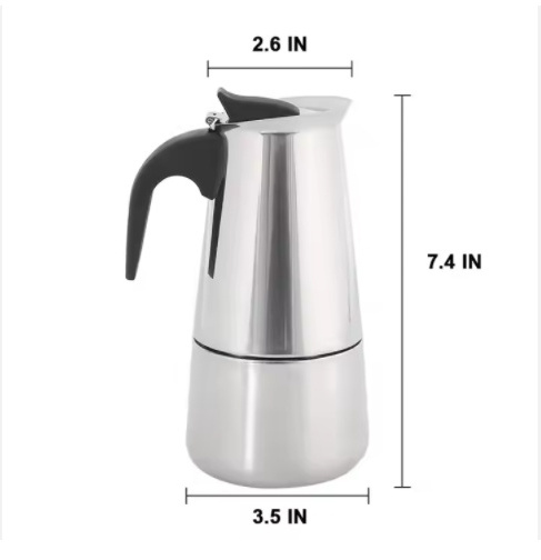 6 Cup stainless steel Moka Pot Espresso Coffee Maker Bialetti Manufacturer