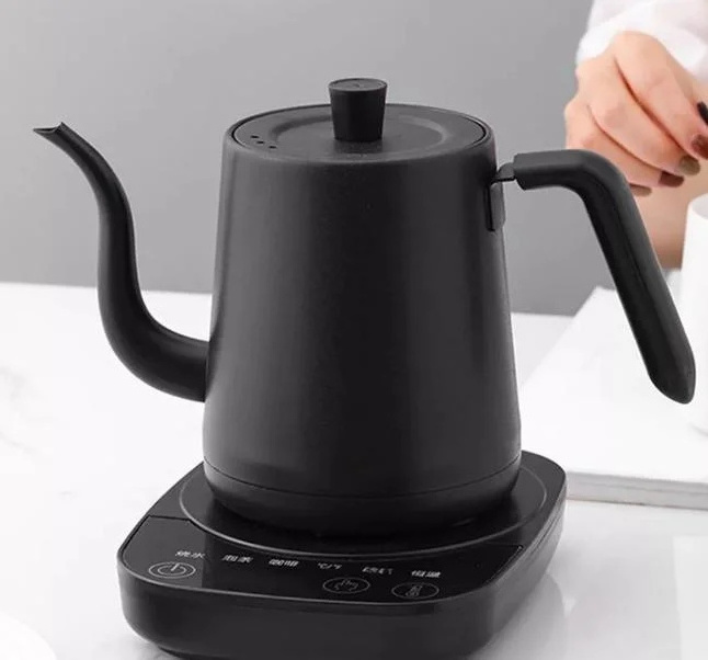 800ML Electric Kettle Hand Brewed Coffee Pot Fast Boiling Teapot Water Long Neck pot 304 Stainless Steel Liner Kettle 110V