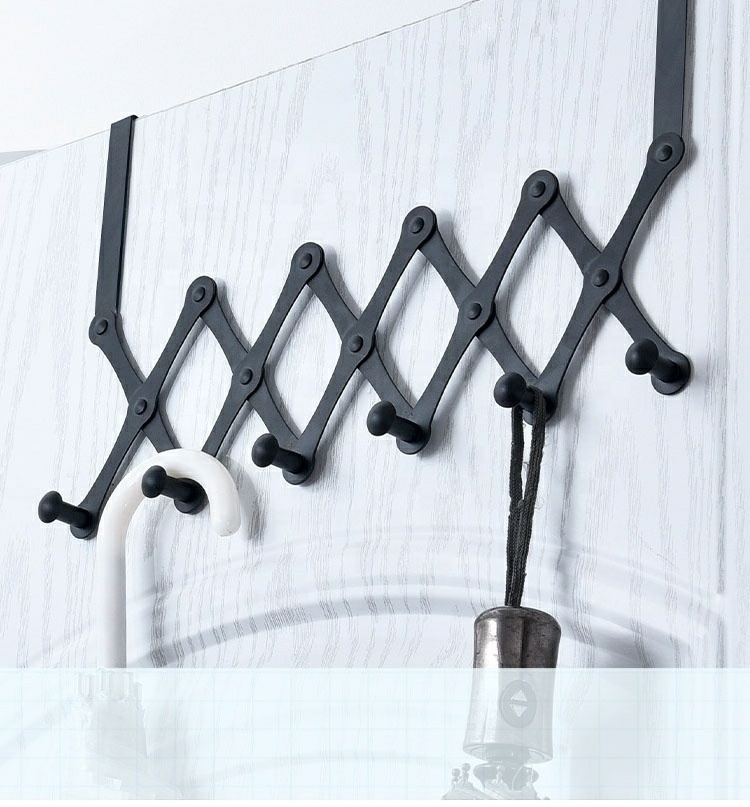 X Shape Folding Expandable Hanger Wall-mounted Hook Mount Retractable Clothes Shelf Storage Rack