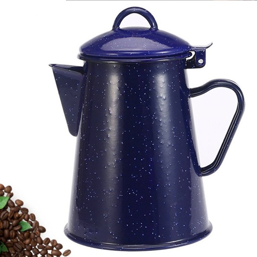 New Home Outdoor Use Navy Starry Sky Enmaed Coated Brew Coffee Maker Hand Drip Pour Over Pot Coffee Water Kettles