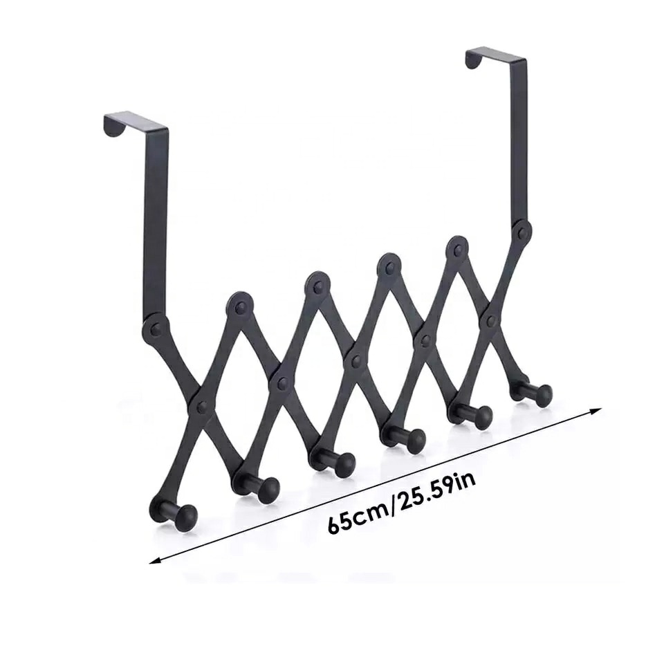 X Shape Folding Expandable Hanger Wall-mounted Hook Mount Retractable Clothes Shelf Storage Rack