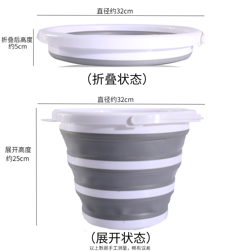 High Quality  Foldable Portable Oval Washing Bathtub Storage Box Bathroom Plastic Collapsible Silicone Folding Laundry Basket