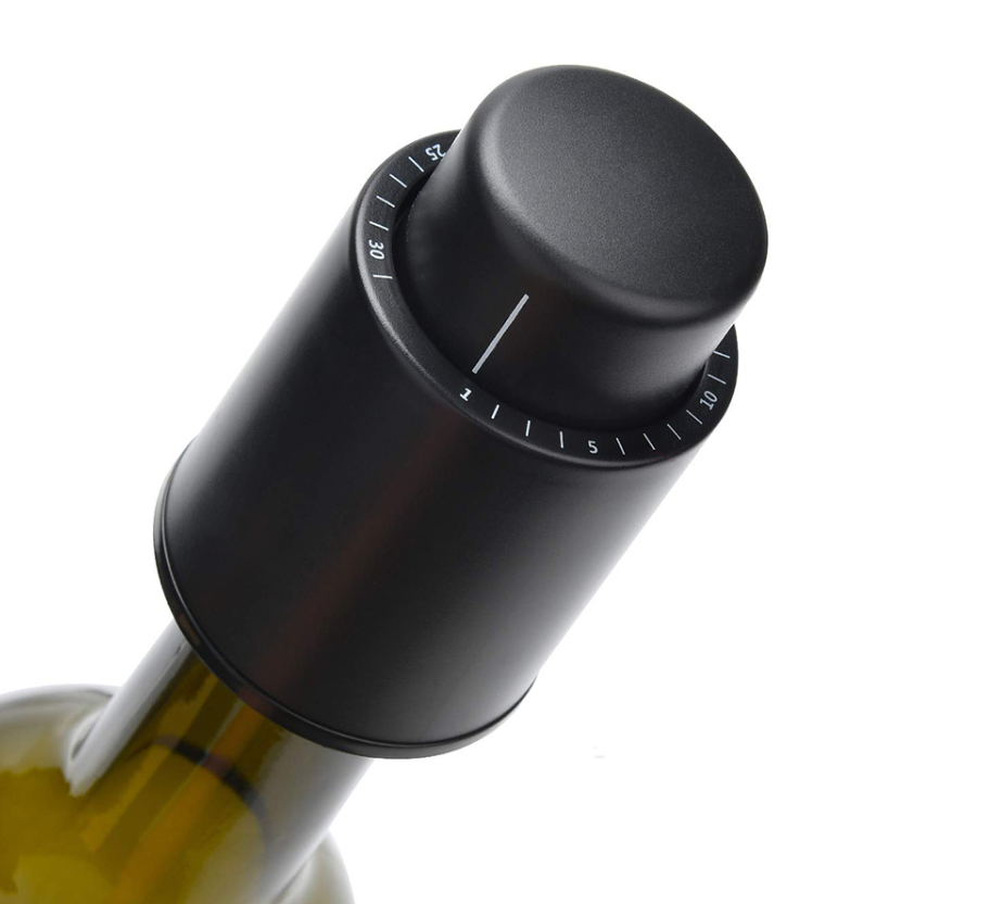 Hot Sell Products Press Wine Stopper with Date Wine Bottle Stopper Funny Wine Saver Pump Vacuum with Time Scale Record