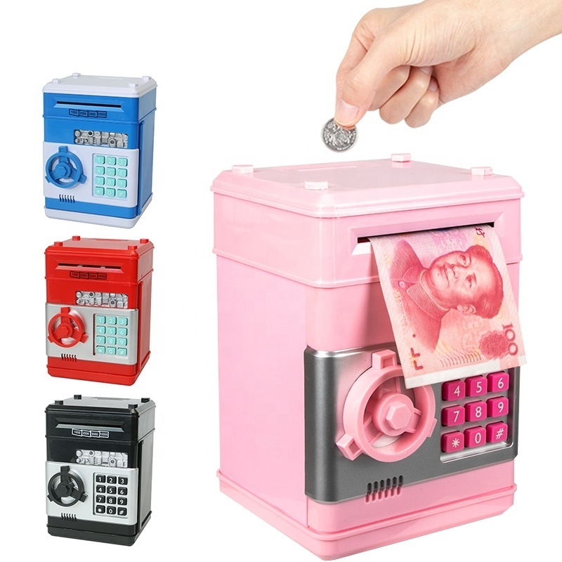 Hot Manufactures  Electronic Piggy Bank Safe Money Box Children Digital Coins Cash Saving Safe Atm Piggy Bank