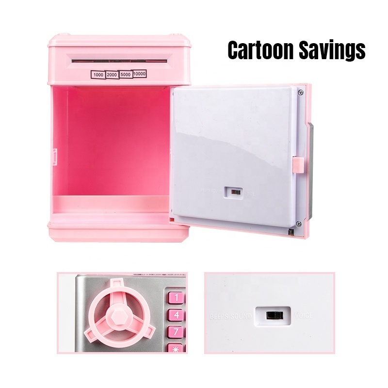 Hot Manufactures  Electronic Piggy Bank Safe Money Box Children Digital Coins Cash Saving Safe Atm Piggy Bank