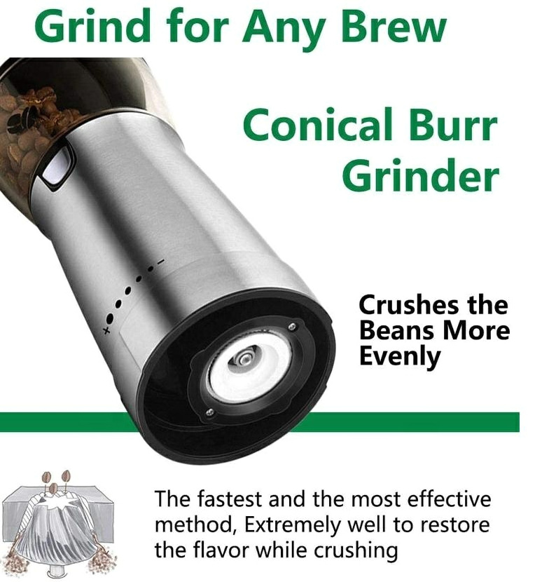 New Customized Portable USB Rechargeable Cordless Electric Coffee Grinder Mill With Ceramic Burr