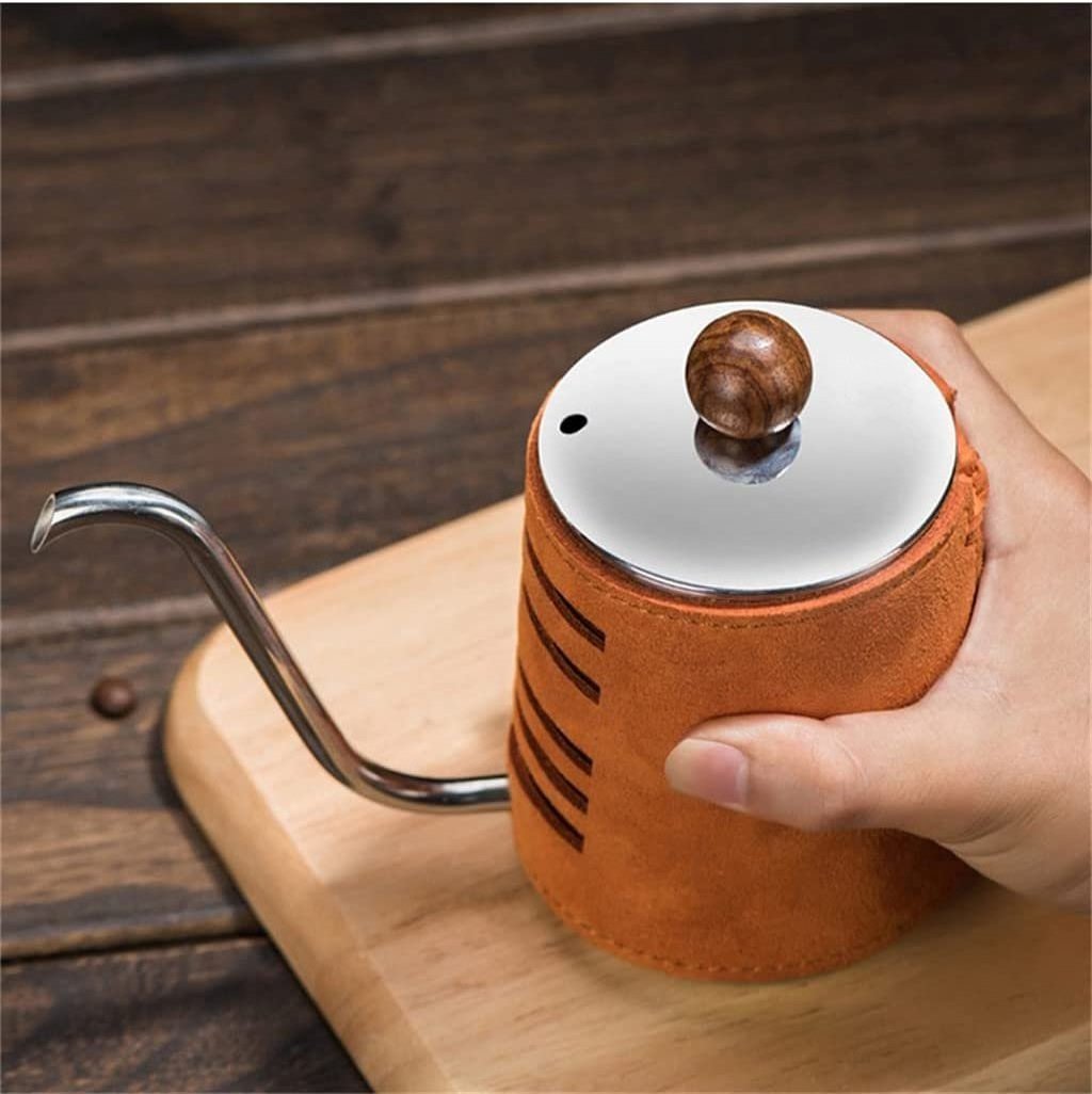 300ml Pour Over Coffee Kettle Anti-Hot Handleless Coffee Drip Kettle Wrapped With Gooseneck Spout Pot