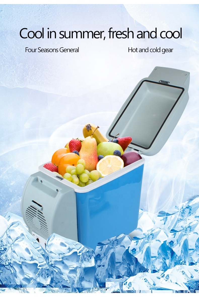 Portable 7.5L Mini Car Fridge Freezer Cooler Warmer Multi-Function 12V Cooling Heating Mini Fridge Camping Travel Refrigerator