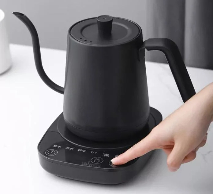 800ML Electric Kettle Hand Brewed Coffee Pot Fast Boiling Teapot Water Long Neck pot 304 Stainless Steel Liner Kettle 110V