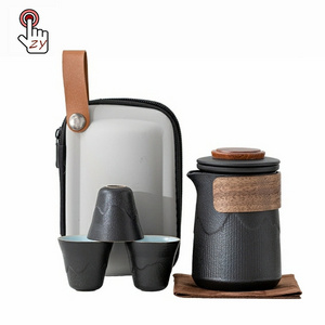 Portable Travel Tea Set Mini Set Portable Outdoor Camping Quick Cup One Pot Four Cups Teapot Kung Fu Tea Set