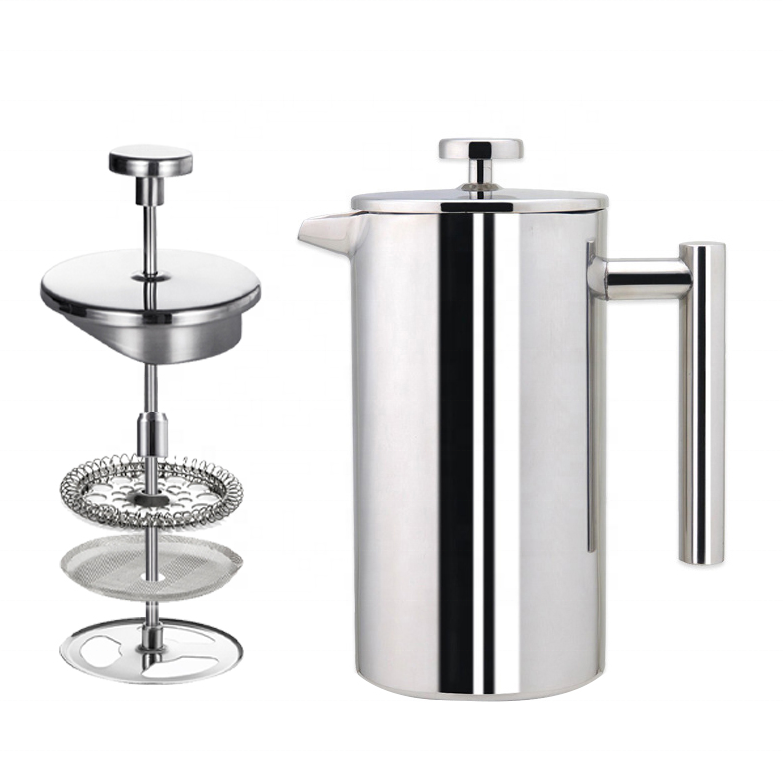 coffee maker french press 304 Stainless Steel coffee French press Vacuum Insulated Filtration System Double-Wall