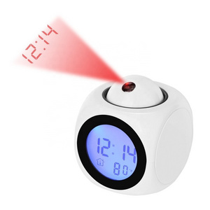 New LED Digital Alarm Clock Multifunction With Voice Talking LED Projection Temperature Baby Room Night Light Projector