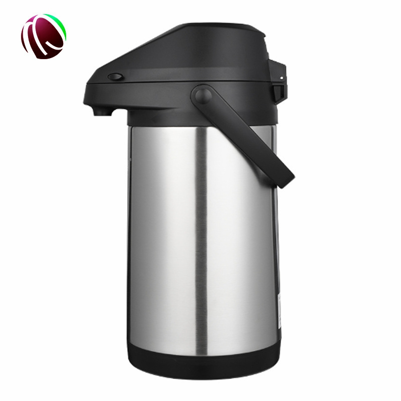 Coffee Dispenser - Insulated with Air Pump - 12 -24 Hour heat/ Cold Retention Stainless Steel Thermos Airpot with handle