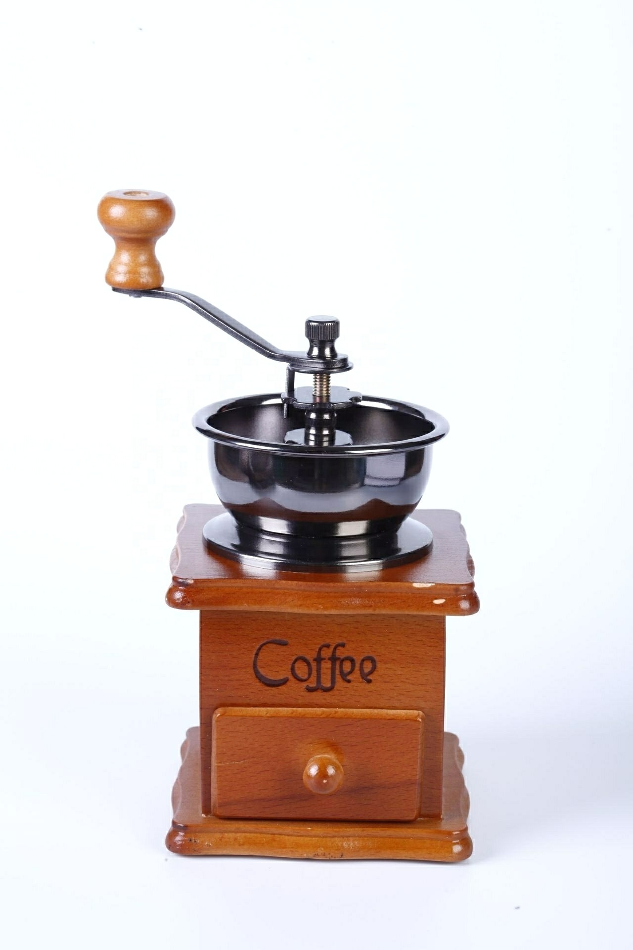 Manual burr Wooden Hand Coffee Vintage Maker Coffee Bean Mill Adjustable Old Coffee Grinder