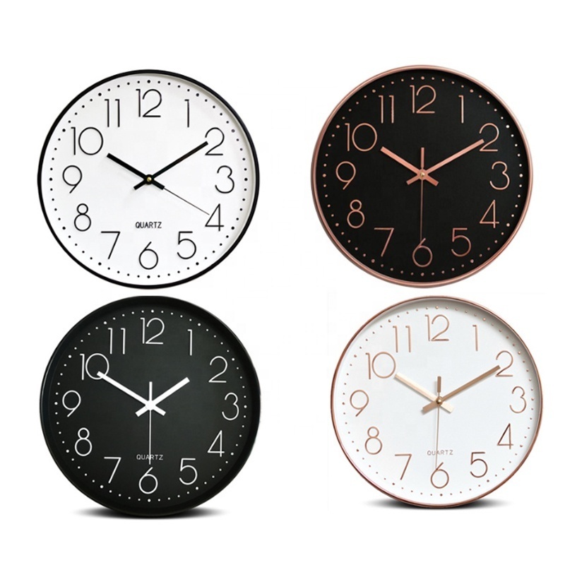 Decorative Mute Quartz Wall Watch Modern Design Creative Home Decor Plastic Circular Hanging Wall Clock