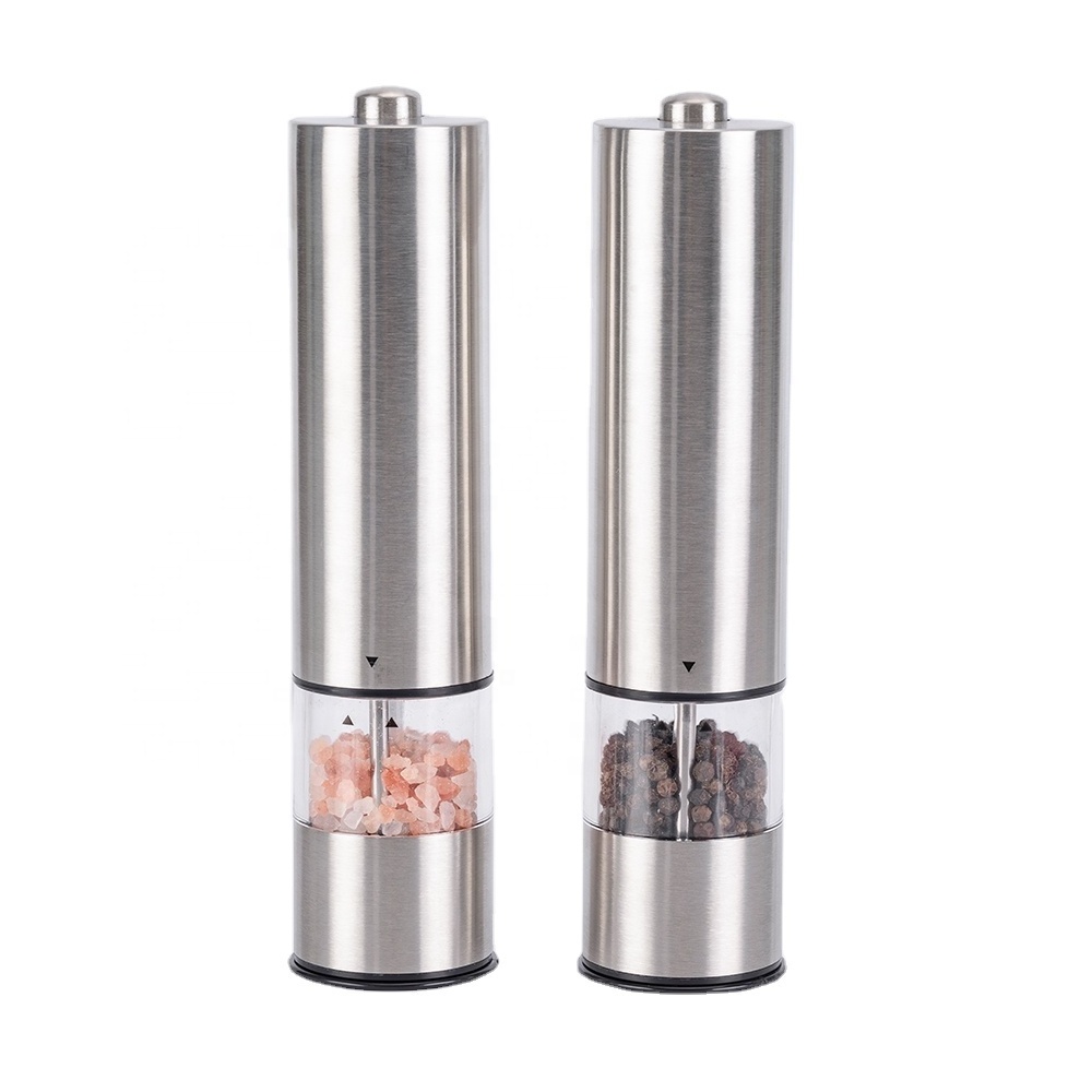 Electric salt and pepper grinder set wholesale battery operated pepper mill grinders