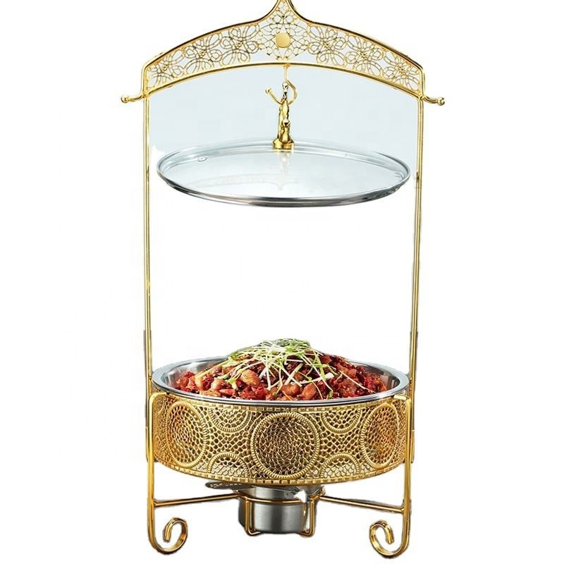 Luxury Gold Food Warmer Buffet Catering Stainless Steel Hanging Chafing Dish