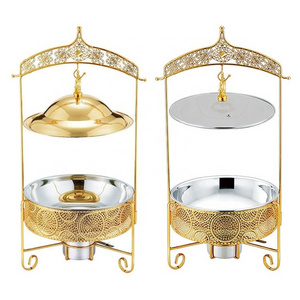 Luxury Gold Food Warmer Buffet Catering Stainless Steel Hanging Chafing Dish