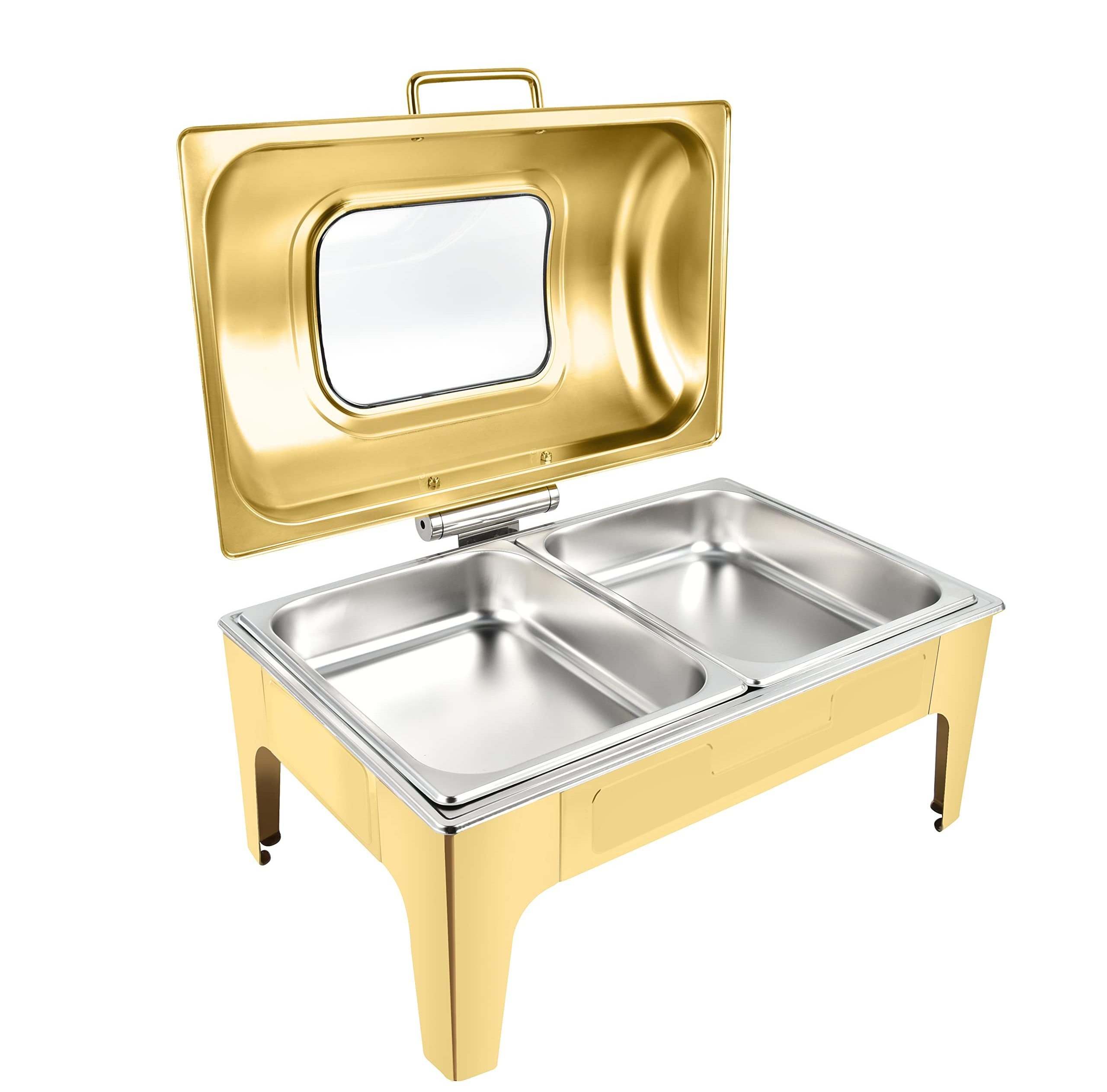 chafing dish buffet set food warmer Luxury Restaurant Hotel Roll Top Chaffers Chafing Dish Stainless steel catering buffet set