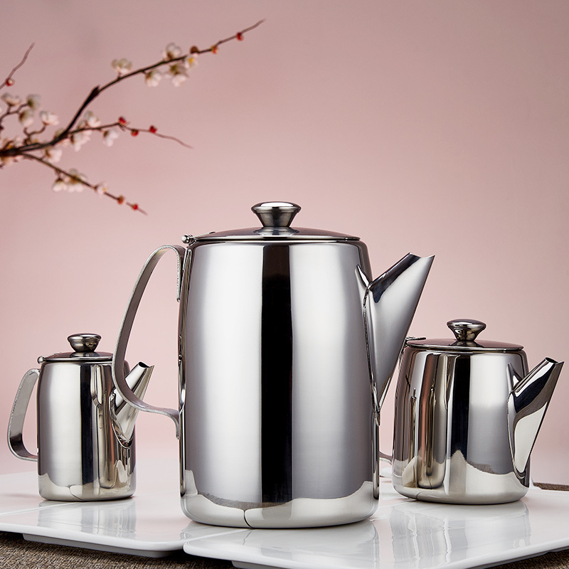 Stainless Steel Teapot Coffee Pot Kettle With Filtering Holes Support Stove Cooking Home Kitchen Bar Coffee For Shop Accessories